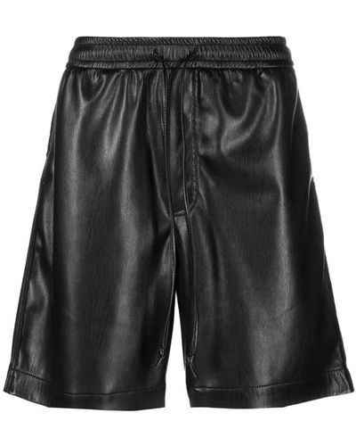 Nanushka Faux Leather Shorts - Black