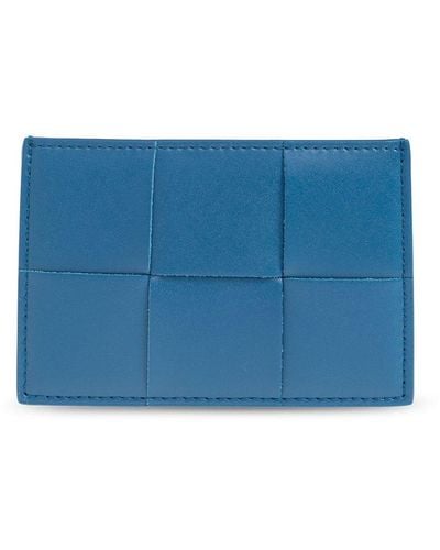 Bottega Veneta Leather Card Holder - Blue