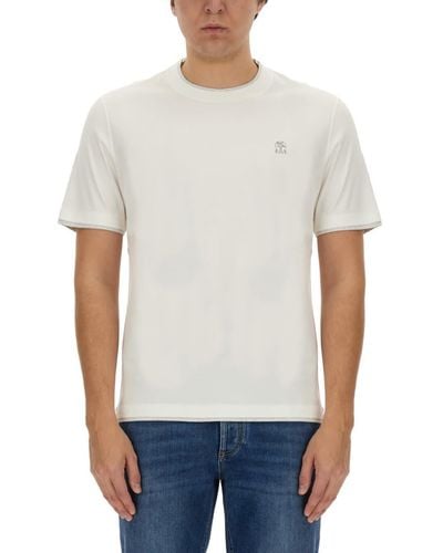 Brunello Cucinelli T-Shirt With Logo - White