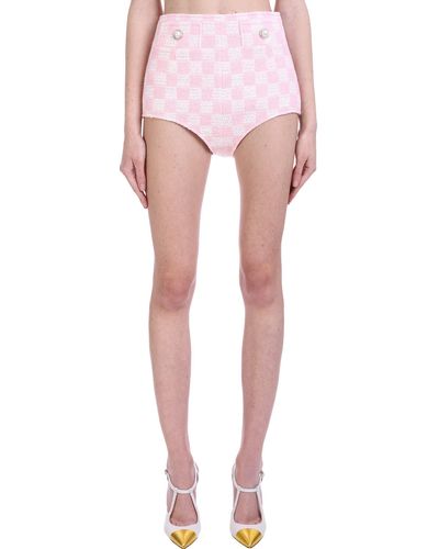 Alessandra Rich Shorts In Rose-pink Viscose