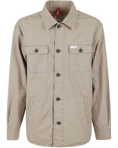 Fay Cargo Buttoned Shirt - Natural