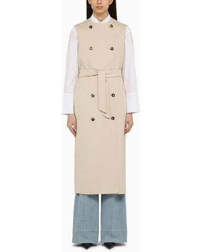 Max Mara Wool And Cashmere Long Vest - Natural