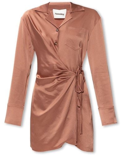 Nanushka Xaviera Long-Sleeved Dress - Brown