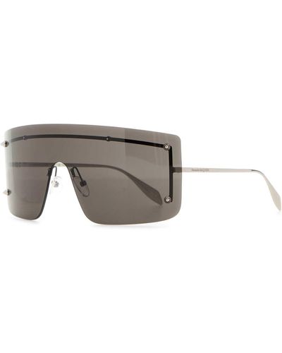Alexander McQueen Metal Spike Studs Sunglasses - Grey
