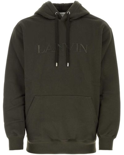 Lanvin Dark Cotton Oversize Sweatshirt - Green