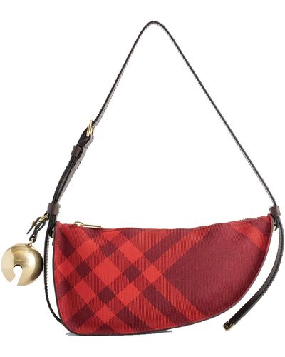 Burberry Check Mini Shield Bag - Red
