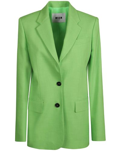 MSGM Two-Buttoned Blazer - Green