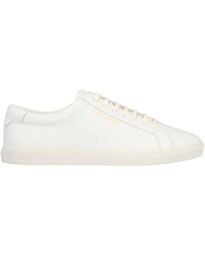 Saint Laurent Andy Leather Low-top Leather Sneakers - White