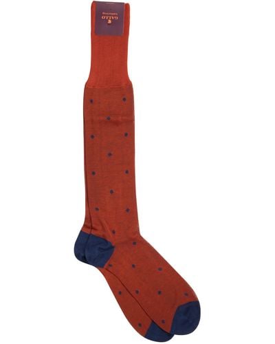 Gallo Polka Dot Cotton Long Socks - Red