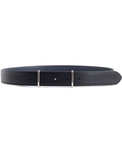 Maison Margiela Black Leather Belt - Blue