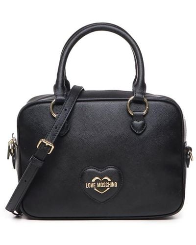 Love Moschino Tote Bag With Logo Plaque - Black