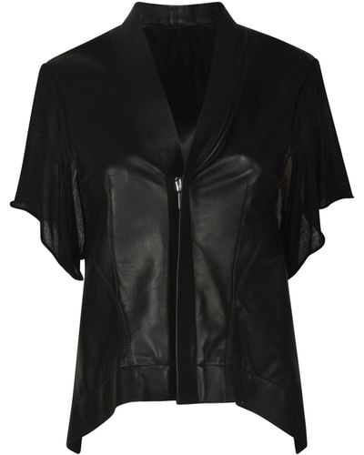 Rick Owens Short-Sleeve Zipped Jacket - Black