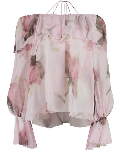 Blumarine Printed Silk Blouse - Pink
