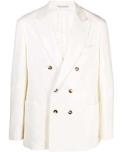 Brunello Cucinelli Double Breasted Blazer Clothing - Natural