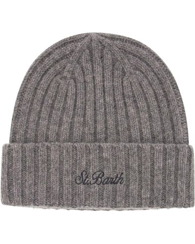 Mc2 Saint Barth Wool Hat With Embroidery - Gray