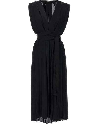 Fabiana Filippi Long Dress Hierogette Pleats - Black