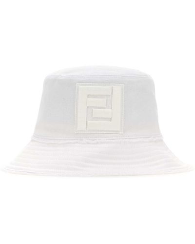 Fendi Denim Bucket Hat - White