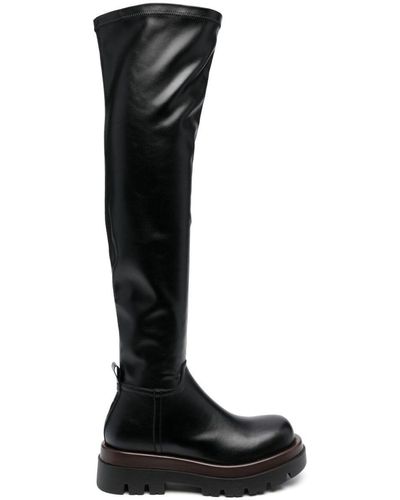 Pinko Leather Knee-high Boots - Black