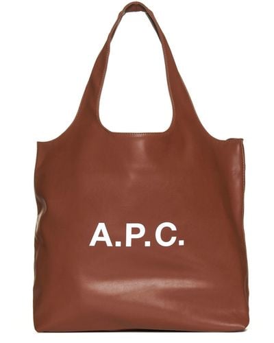 A.P.C. Ninon Faux Leather Tote Bag - Brown
