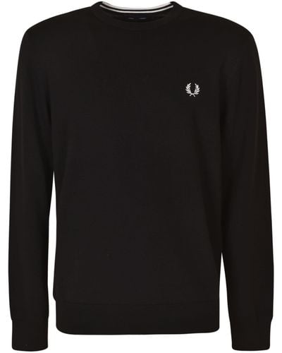 Fred Perry Classic Crewneck Sweater - Black