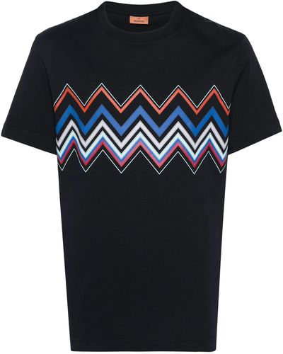 Missoni Zigzag-print Cotton T-shirt - Black