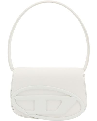 DIESEL 1dr Xs Logo-plaque Rubberised Leather Shoulder Bag - White