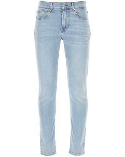 7 For All Mankind Stretch Denim Slimmy Tapered Jeans - Blue