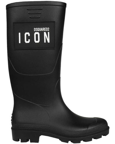 DSquared² Icon Rubber Boots - Black