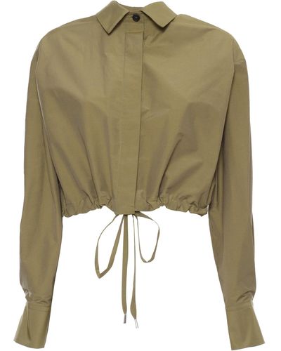 Antonelli Cropped Shirtdress Jacket - Green