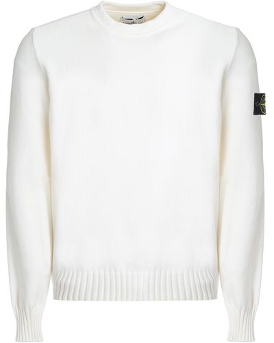 Stone Island Crew-neck Wool Sweater - White