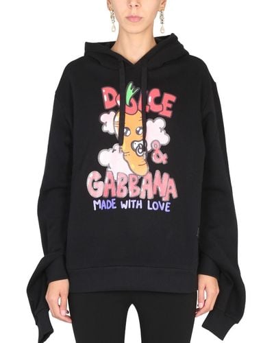 Dolce & Gabbana Sweatshirt With Print - Black