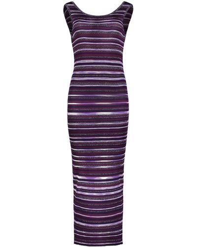 M Missoni Knitted Dress - Purple