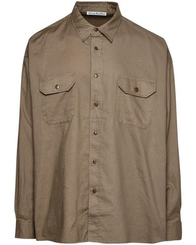 Acne Studios Beige Cotton Shirt - Brown