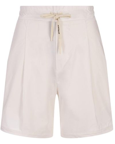 A PAPER KID Shorts With Pinces And Logo Label - White