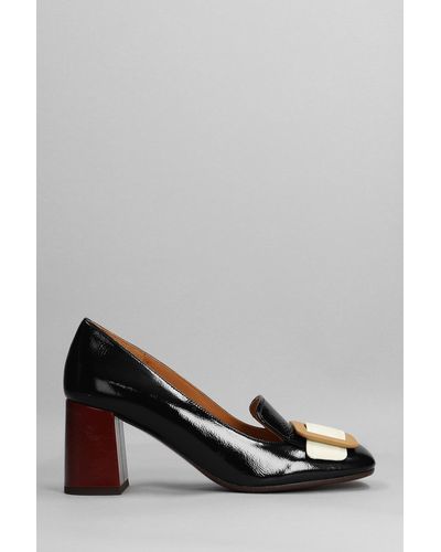 Chie Mihara Pema Pumps In Black Leather - Gray