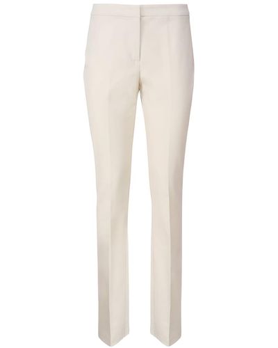 Pinko Trousers With Back Slit - Natural