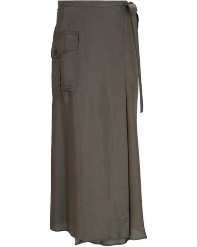 Aspesi Sarong Midi Skirt - Gray