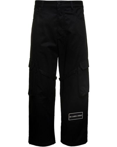 44 Label Group Helm Cargo Pants With Logo Patch - Black
