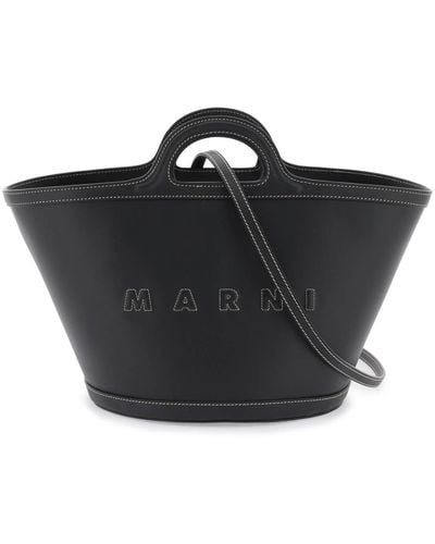 Marni Leather Small Tropicalia Bag - Black