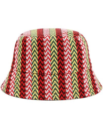 Lanvin Logo Patch Zig-Zag Bucket Hat - Red
