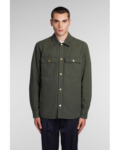 A.P.C. Alex Casual Jacket In Green Cotton