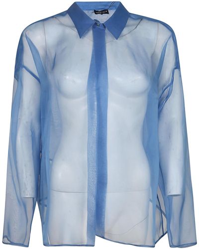 Giorgio Armani See-Through Shirt - Blue