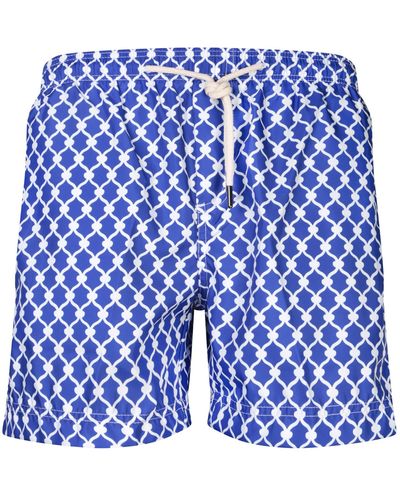 Peninsula Peninsula Patterned/ Boxer Swim Shorts - Blue