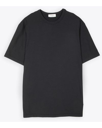 Piacenza Cashmere T-Shirt Lightweight Cotton T-Shirt - Black