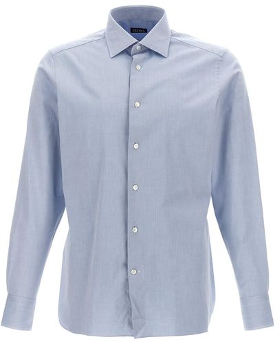 ZEGNA Stretch Shirt Shirt, Blouse - Blue