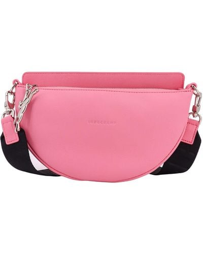 Longchamp Small Smile Leather Crossbody Bag - Pink