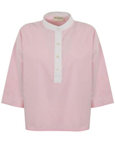 Roy Rogers Mandarin Collar Shirt - Pink