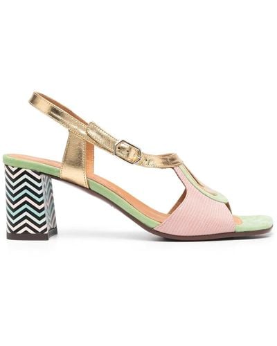 Chie Mihara Colour-block Panel Detail Sandals - Natural
