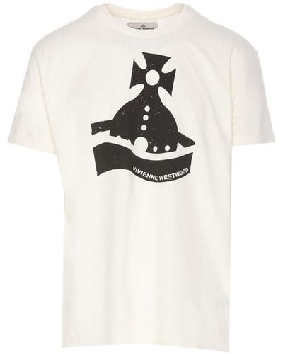 Vivienne Westwood Sunken Orb Logo T-Shirt - White