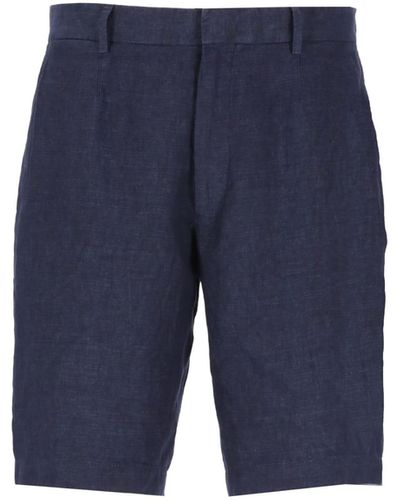 ZEGNA Linen Bermuda Shorts - Blue